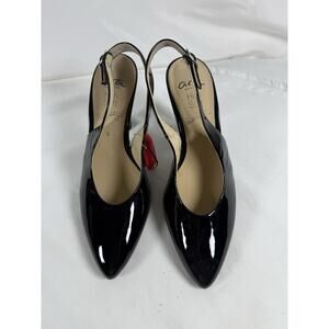 ARA Faith Black Patent Slingback High Heels New Box Size 8.5